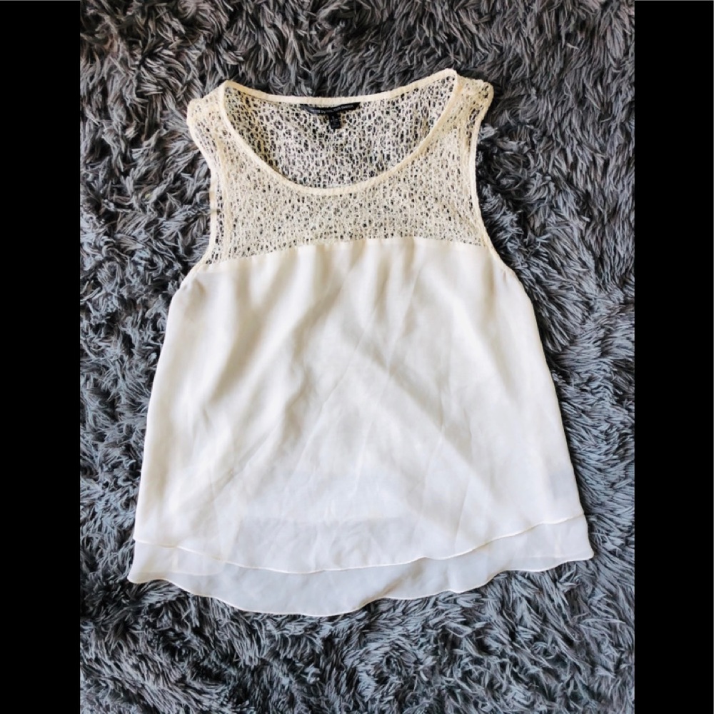 - Like 🆕•WALTER BAKER• Off White Flowy Top (Size S)